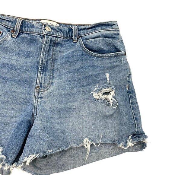 Abercrombie & Fitch Blue Distressed Denim Shorts - Picture 3 of 8